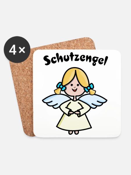 Schutzengel kann man nie genug haben - Untersetzer (4er-Set) - Weiß