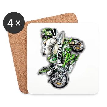 Stunt biker - Coasters (set of 4) - white - Front