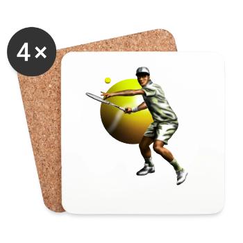 tennis - Dessous de verre (lot de 4) - blanc - Devant