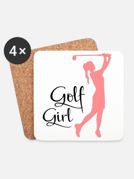 golf frauen - Untersetzer (4er-Set) - Weiß