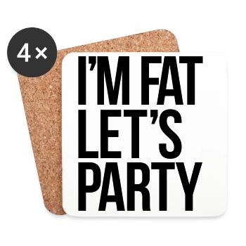 party - Coasters (set of 4) - white - Front
