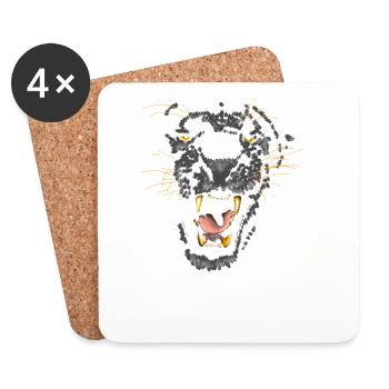 panther - Coasters (set of 4) - white - Front