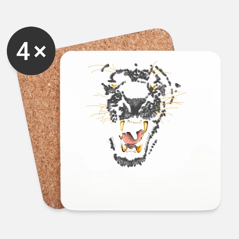 Panter - Untersetzer (4er-Set) - Weiß