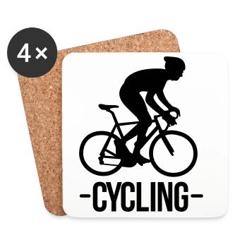 cyclisme - Dessous de verre (lot de 4) - blanc - Devant