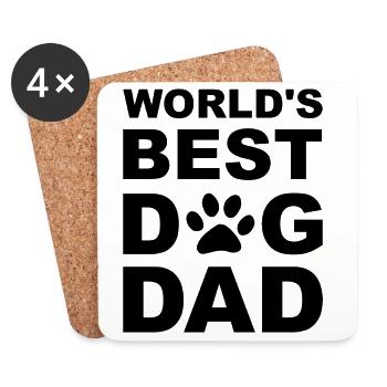 Worlds best dog dad - Untersetzer (4er-Set) - Weiß - Vorne