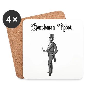 Gentleman robot - Coasters (set of 4) - white - Front