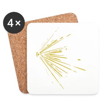 Sonnenstrahlen Explosion - Untersetzer (4er-Set) - Weiß - Vorne