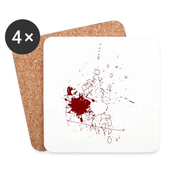 kreative Collection - Linie / rot - Untersetzer (4er-Set) - Weiß - Vorne