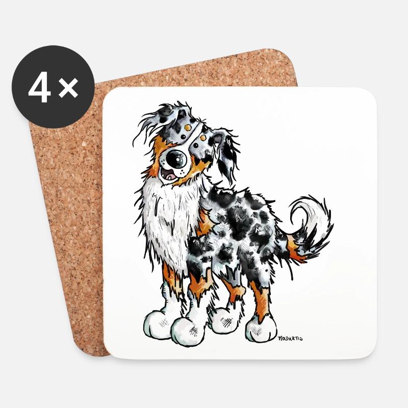 Witziger Australian Shepherd - Untersetzer (4er-Set) - Weiß