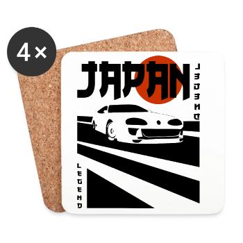 Legende auf Rädern – JDM Sportwagen Ikone - Untersetzer (4er-Set) - Weiß - Vorne