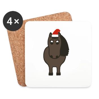 Pony christmas - Coasters (set of 4) - white - Front