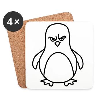 lustiger pinguin - Untersetzer (4er-Set) - Weiß - Vorne