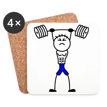 Stickmen muscle bodybuilding force railing - Coasters (set of 4) - white - Front