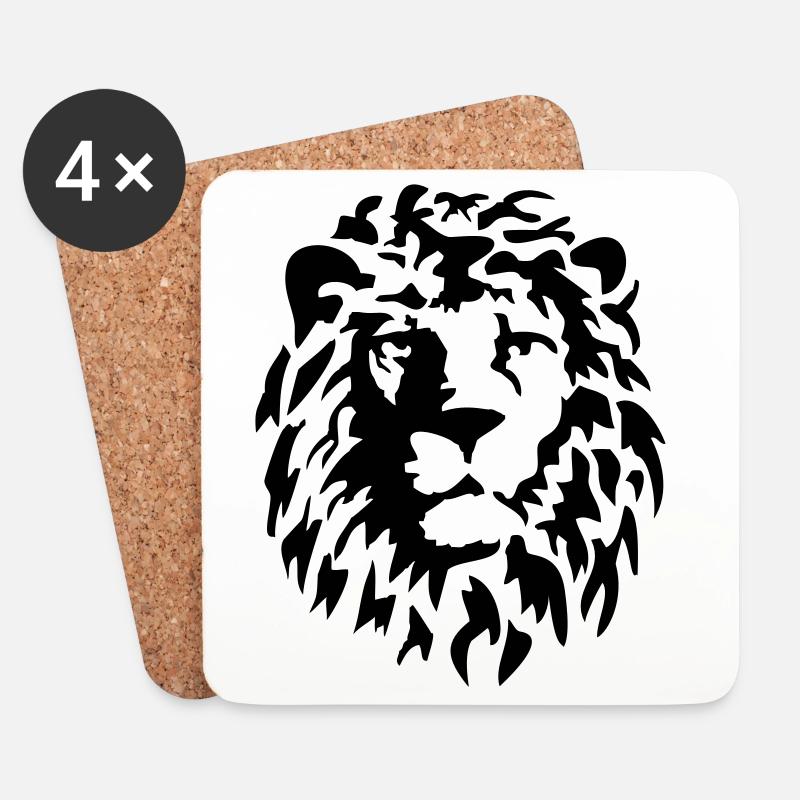 lion - Coasters (set of 4) - white