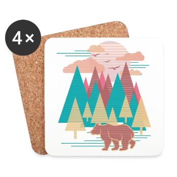 Landscape (bear) - Coasters (set of 4) - white - Front