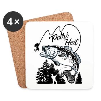 Petri Heil Angler - Untersetzer (4er-Set) - Weiß - Vorne
