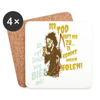 Funny grim reaper - Coasters (set of 4) - white - Front