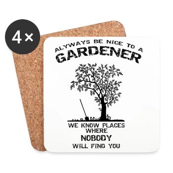 Plant Lover Garden Motif T-Shirt - Coasters (set of 4) - white - Front