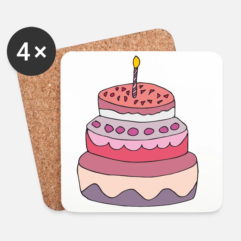 cake - Coasters (set of 4) - white