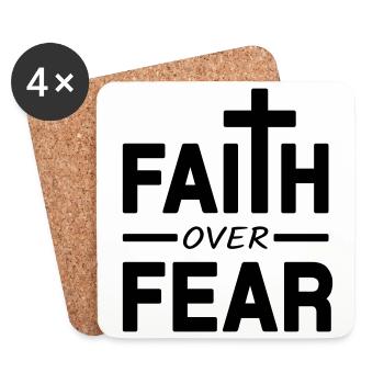Faith over Fear - Untersetzer (4er-Set) - Weiß - Vorne