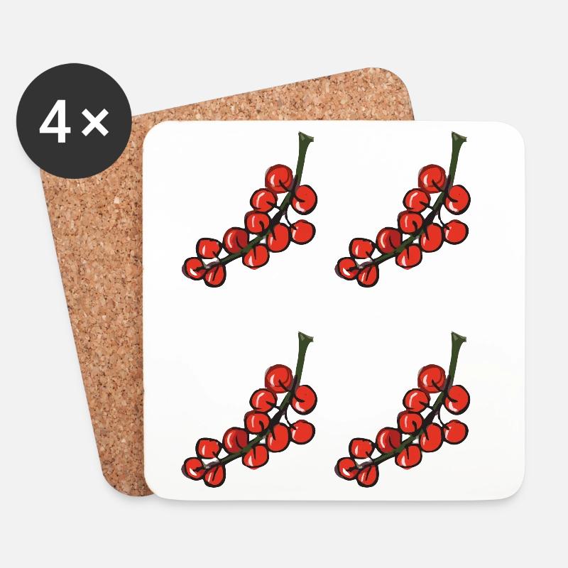 rote johannisbeere - red currant - Untersetzer (4er-Set) - Weiß