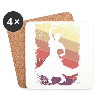 Flamenco Dancing - Coasters (set of 4) - white - Front