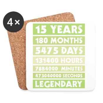 15 years legendary - anniversary - company - anniversary - Coasters (set of 4) - white - Front