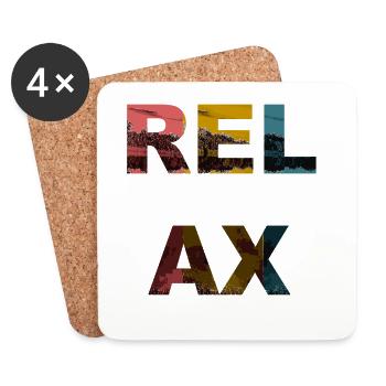 Relax / Sprüche / Trend - Untersetzer (4er-Set) - Weiß - Vorne