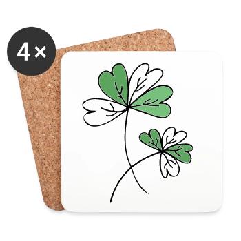 Klee / Happiness / Sayings / Trend / cool - Coasters (set of 4) - white - Front