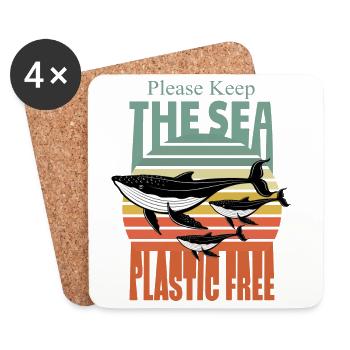 Environmental protection, animal welfare - Coasters (set of 4) - white - Front