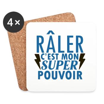 Râler est mon super pouvoir - Dessous de verre (lot de 4) - blanc - Devant