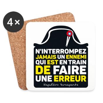 Zitate von Napoleon Bonaparte - Untersetzer (4er-Set) - Weiß - Vorne