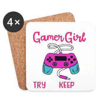Gamer Girl Gamer Gaming - Dessous de verre (lot de 4) - blanc - Devant