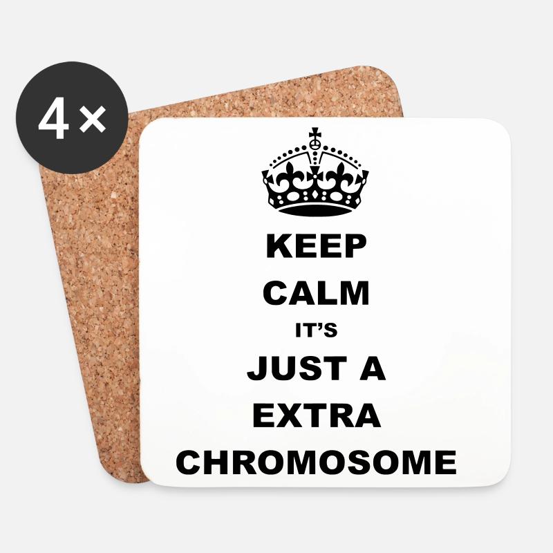 Keep Calm es ist nur ein zusätzliches Chromosom. - Untersetzer (4er-Set) - Weiß