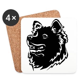 Samoyed Head - Coasters (set of 4) - white - Front