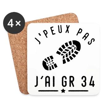 I can not I have GR 34 sport hiking hiker - Coasters (set of 4) - white - Front