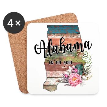 Alabama in My Soul - Coasters (set of 4) - white - Front