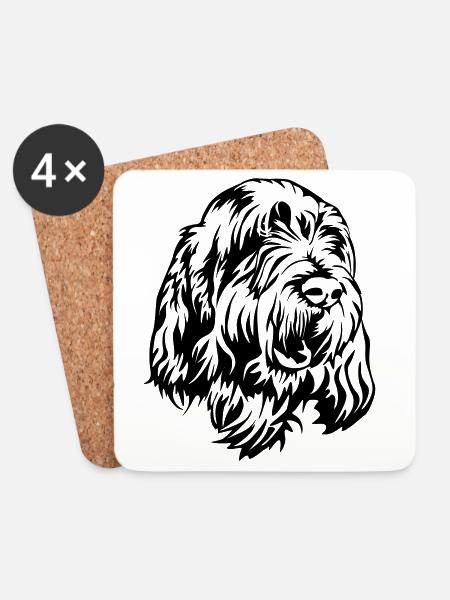 Spinone Italiano Kopf - Untersetzer (4er-Set) - Weiß