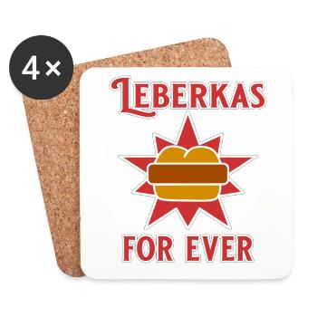 Leberkas for ever - Untersetzer (4er-Set) - Weiß - Vorne