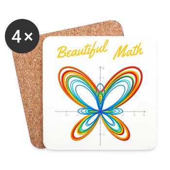 Schmetterlingsfunktion - Beautiful Math - Untersetzer (4er-Set) - Weiß - Vorne