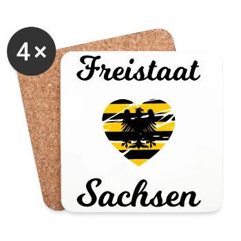Freistaat Sachsen - Untersetzer (4er-Set) - Weiß - Vorne