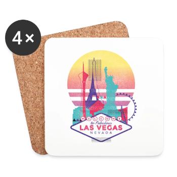 Las Vegas - Dessous de verre (lot de 4) - blanc - Devant