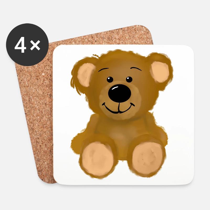 bear cub - Coasters (set of 4) - white