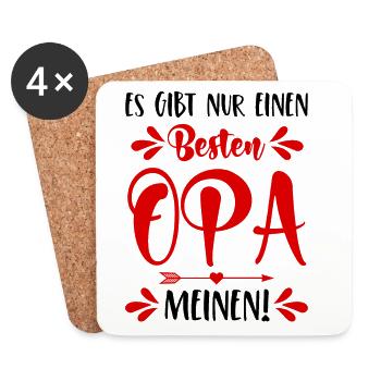 Es gibt nur einen besten Opa - Meinen! Enkelkind - Untersetzer (4er-Set) - Weiß - Vorne