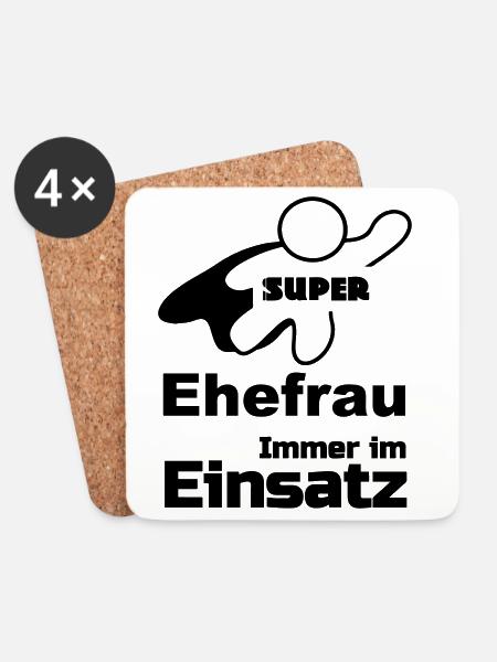 Super Ehefrau Geschenk - Untersetzer (4er-Set) - Weiß