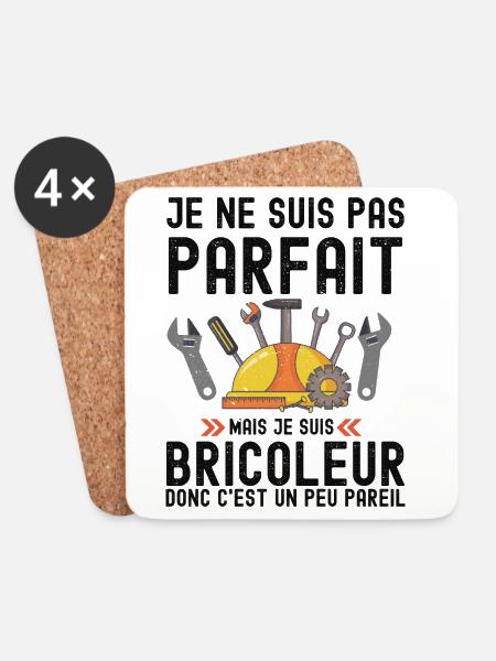 Humour Bricoleur Autodérision - Dessous de verre (lot de 4) - blanc
