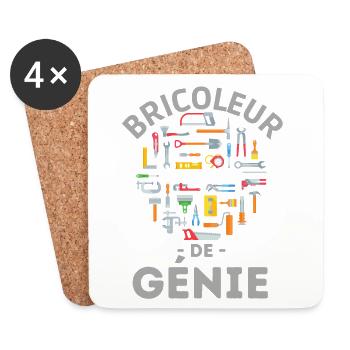 Bricoleur de génie - Dessous de verre (lot de 4) - blanc - Devant