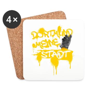 Dortmund meine Stadt Graffiti - Untersetzer (4er-Set) - Weiß - Vorne