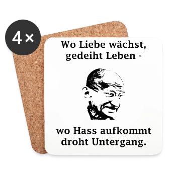 wo liebe wächst gedeiht leben schwarz - Untersetzer (4er-Set) - Weiß - Vorne