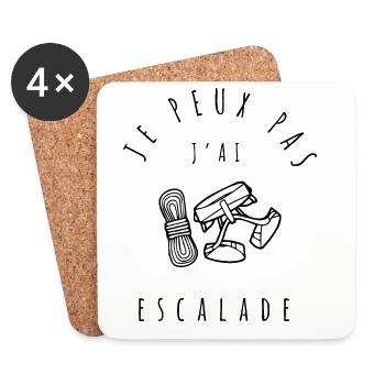 j'peux pas j'ai escalde, j peux pas j'ai escalade - Dessous de verre (lot de 4) - blanc - Devant
